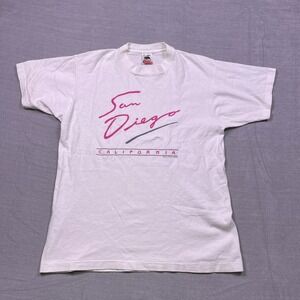 Vintage 80s Fruit of the Loom San Diego California T Shirt Mens Large Graphic
